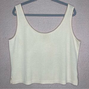 St. John Knit Tank Top Women’s L Cream/Ivory  Spring Designer Luxury Summer Fall